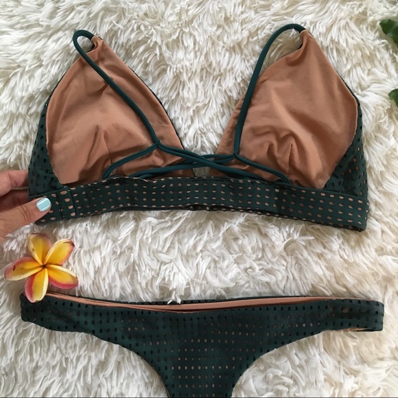 ✨GUC 🏷 ACACIA 👙 SET Awapui & Hookipa 🦚 in mesh seaweed green - Picture 2 of 8